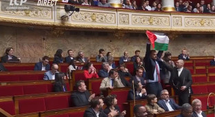 Sesión de la Asamblea Nacional de Francia suspendida después de que un diputado ondease una bandera palestina (ENG)